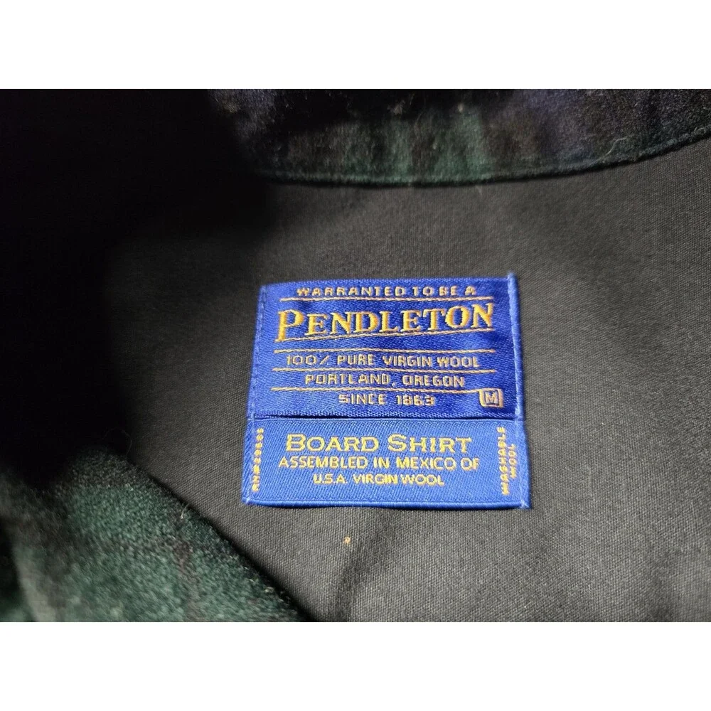 Pendleton Men's The Original Board Shirt Black Watch Tartan 100% Virgin Wool Med